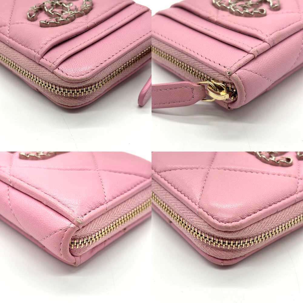 CHANEL Pink Lambskin Leather Wallet - Picture 3 of 4